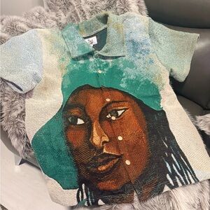 Artistic Face Print Shirt